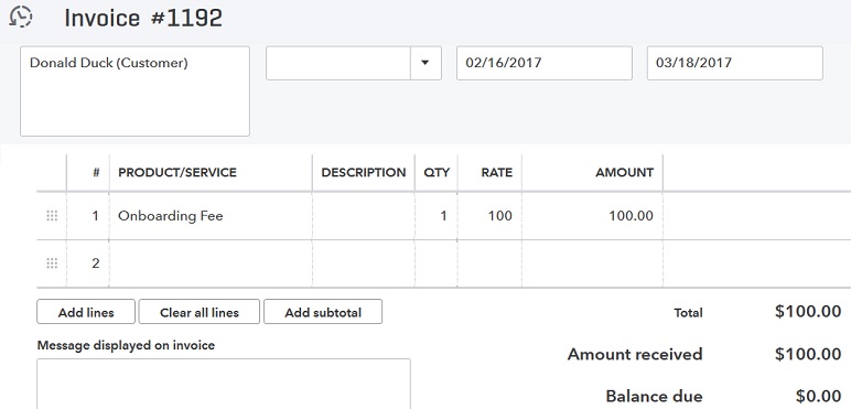 invoice in quickbooks